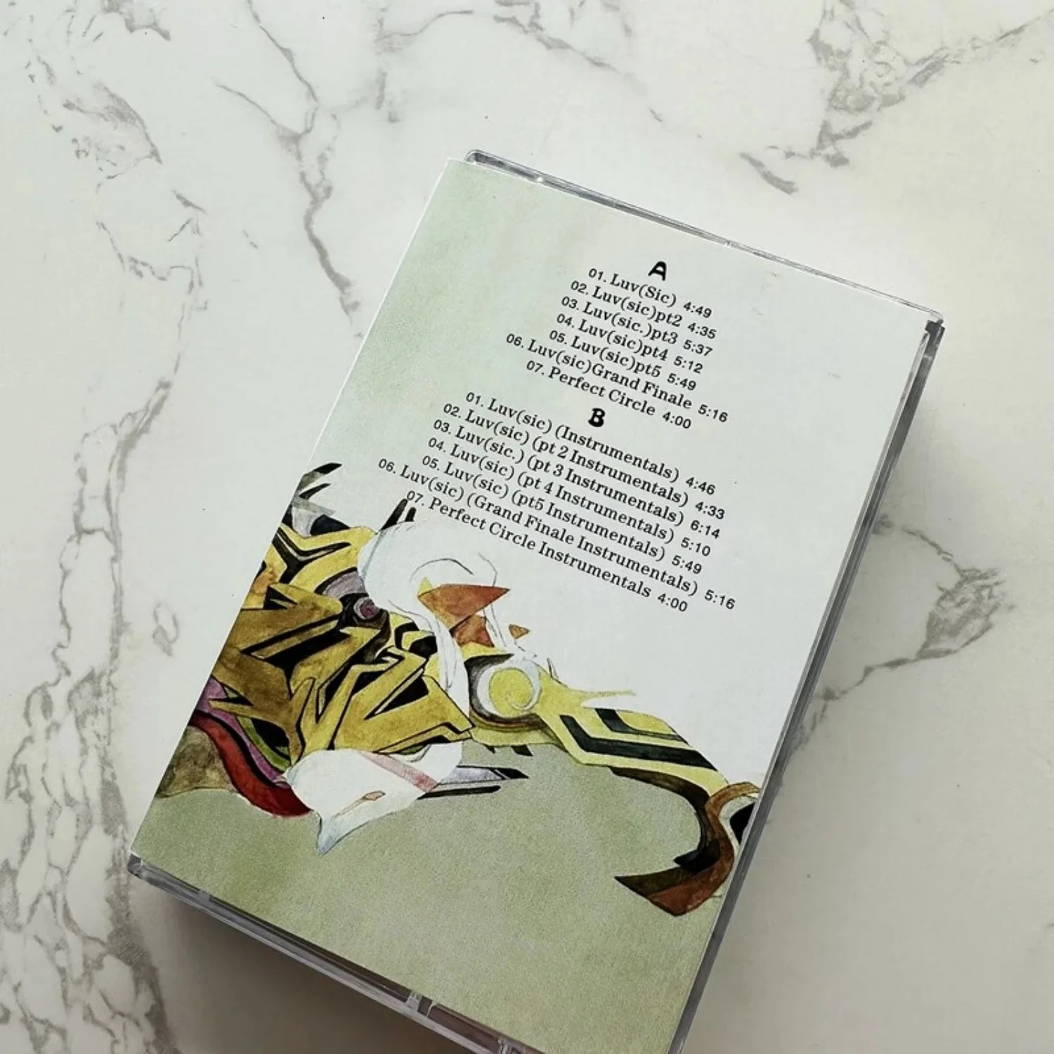 Jazz-Hip Hop Music Cassette Tape, Watercolor-Style Girl Illustration Cover, Laid-Back Vibe Track Collection