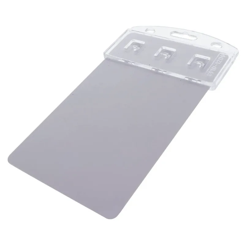 1pc Half Card ID Badge Holder For Swiping Scanning Standard Frosted Rigid Card-Horizontal Office Suppliers