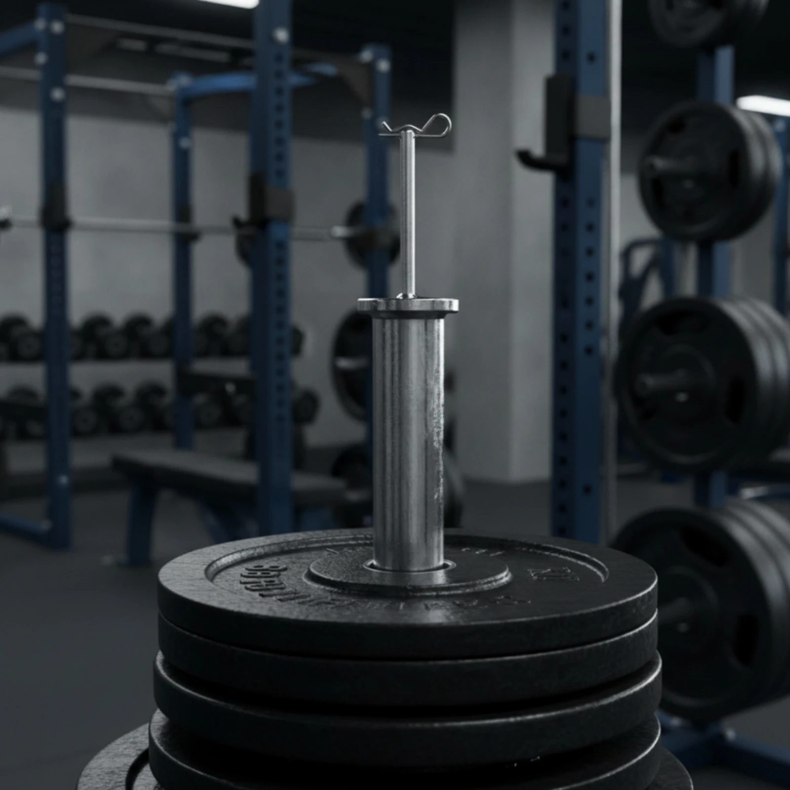Picture 4: Plate Loading Rod with Locking Pin Long-Lasting Weight Plate Holder Loading Pin Universal Gym Attachment Space-Saving