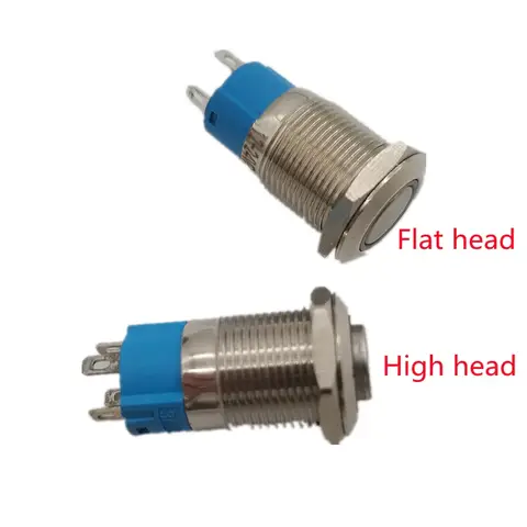 12 mm vattentät metall tryckknappsbrytare 3V 5V 6V 12V 24V 36V 48V 220V LED-ljus momentant låsande bilmotor PC strömbrytare 10 best sales knapplampa - №9