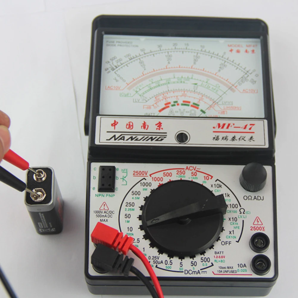 Analog Multimeter Voltmeter Battery Tester Wide Range of Functions DC/AC Voltage DC Current Resistance Battery Test