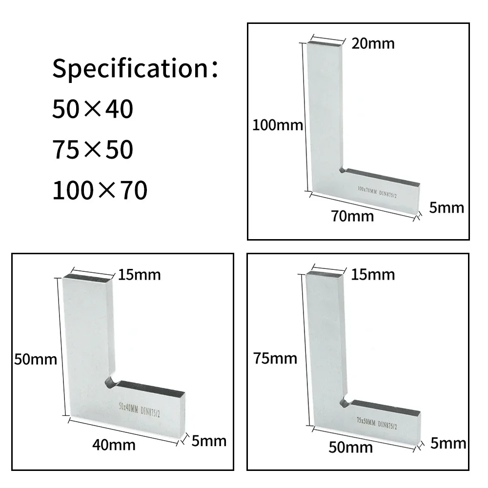 90 Degree Flat Edge Square Carpenter Square Angle Square L-shaped Carpenter's Ruler Marking Gauge Carpenter Measuring Tools