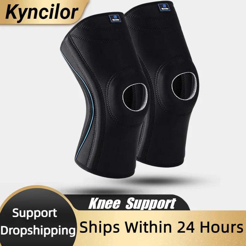 Hollow Sports Knee Brace Support Sleeve Adjustable Patella Stabilizer Knee Protector Nylon Wrap Running Basketball Sports