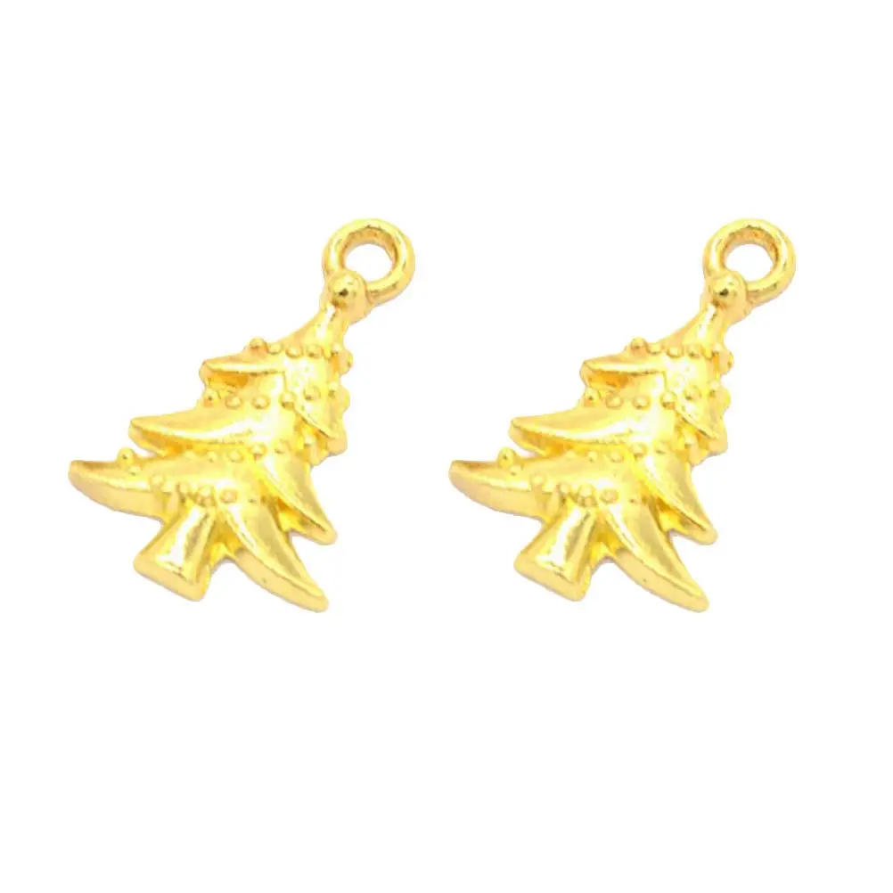 100 قطعة شجرة عيد الميلاد سبيكة سحر قلادة النتائج مجوهرات نمط خمر ل قلادة سوار المعلقات DIY عطلة الزينة #6