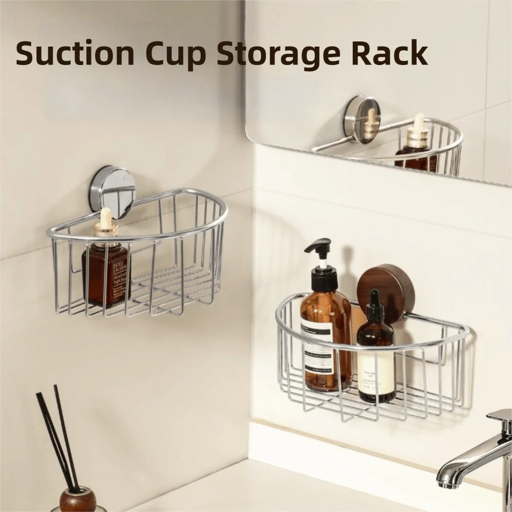 

Настенная полка-органайзер на присосках из нержавеющей стали с вырезами, без сверления, съемный держатель для салфеток