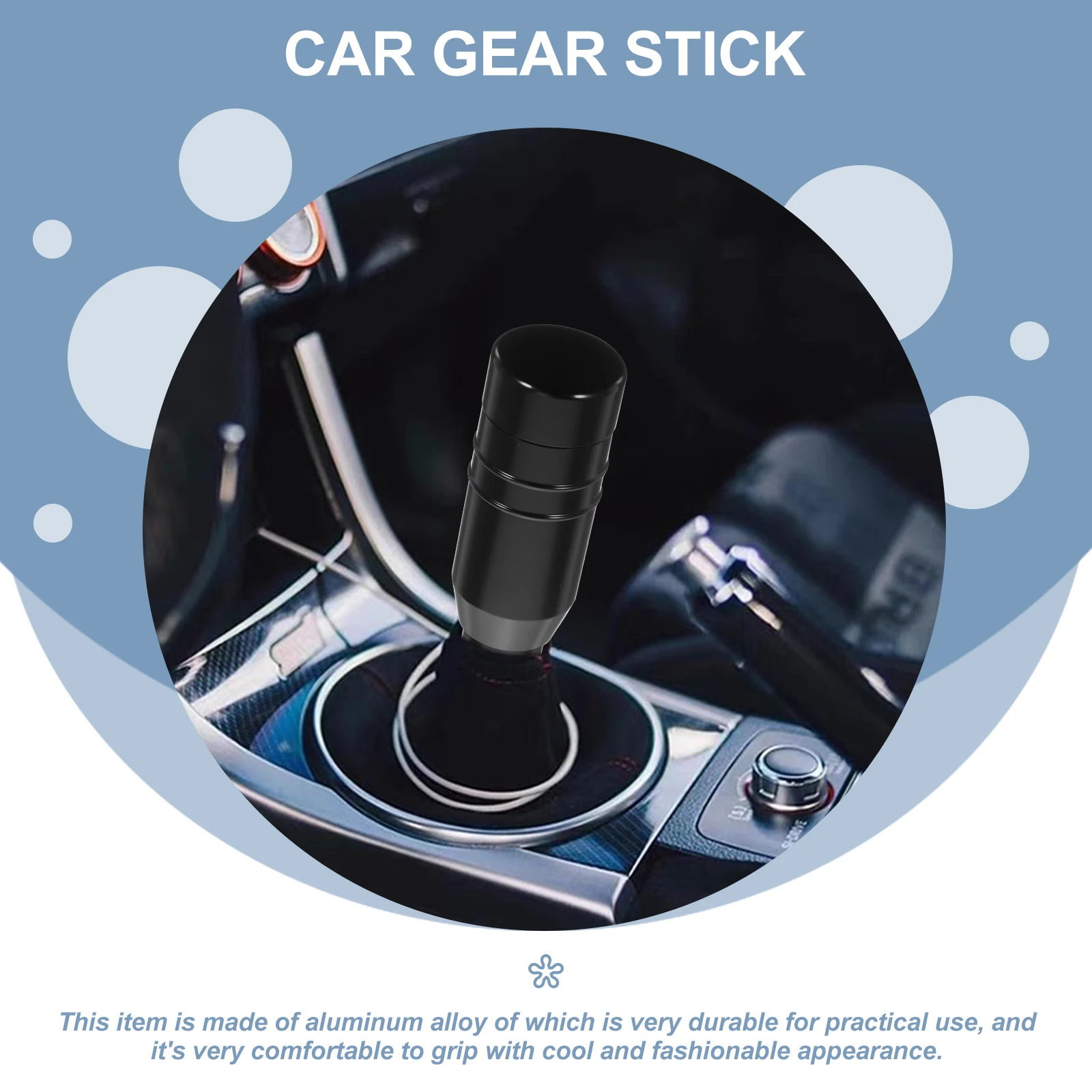 

Universal Car Gear Stick Knob Cover Automatic Transmission Lever Aluminum Alloy Chrome Finished Easy for Automatic