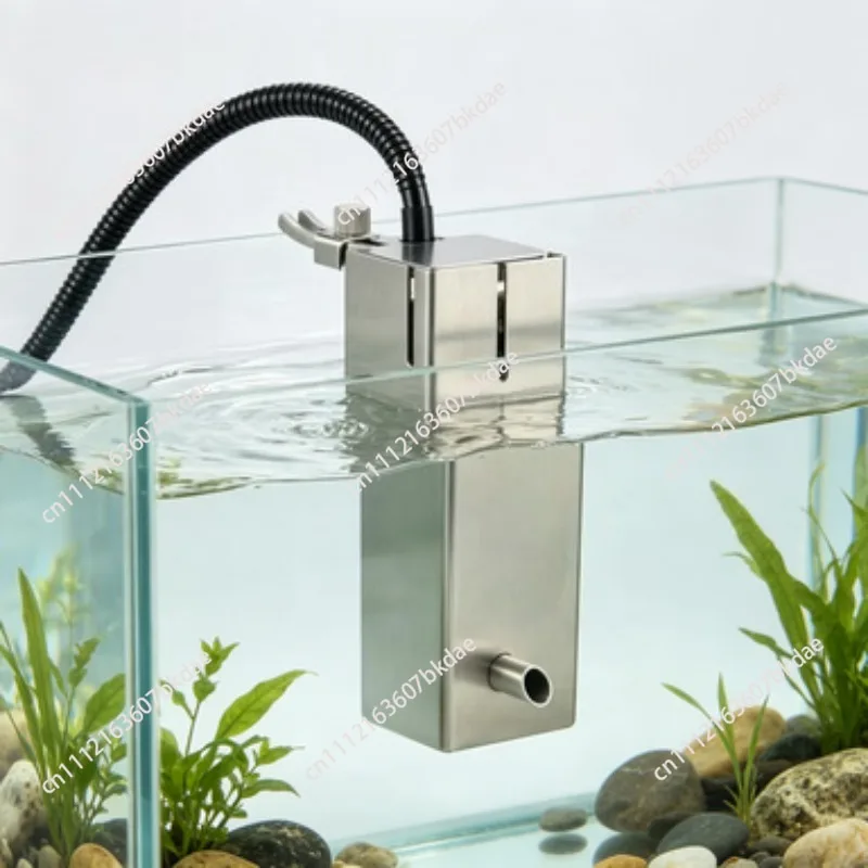 Electric Oil Film Processor Aquarium Equipment 304 Stainless Steel Surface Skimmer Built-in Filter Aquarium Surface Oil Skimmer