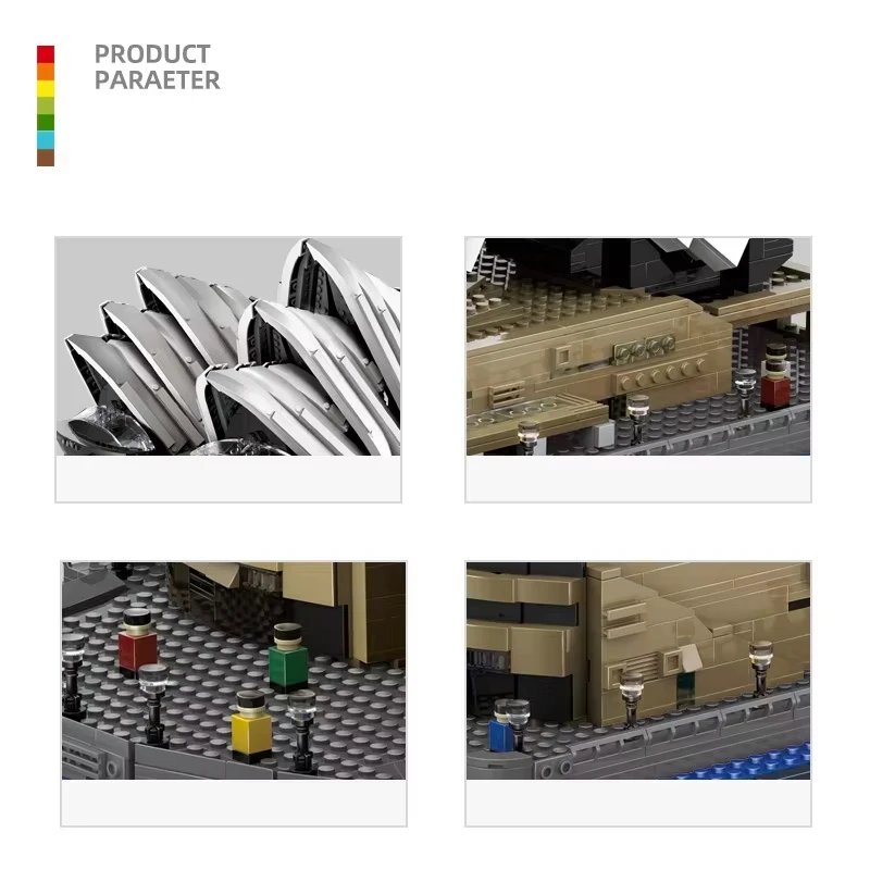 2937 Stück Sidney Opera House Bausteine MOC Modellbausatz – Berühmtes Wahrzeichen der Stadt Architektur Montagespielzeug zum Sammeln