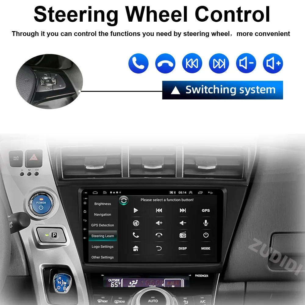 2din Android 13 Car Radio For Toyota Prius Plus V Alpha 2012-2017 Navigation GPS DSP Carplay Multimedia Player Auto Stereo DVD