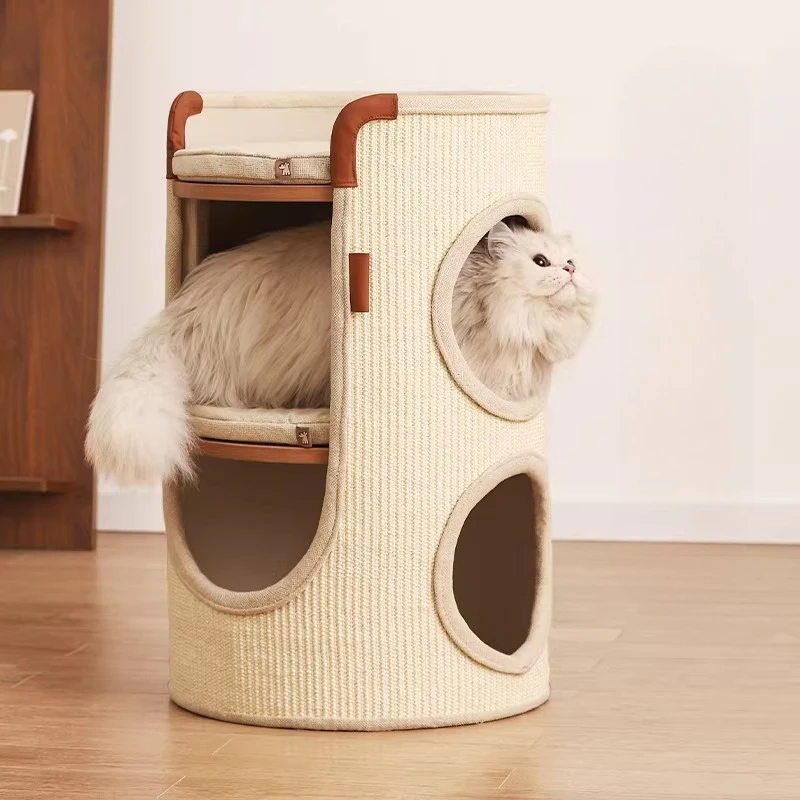 

Wooden Modern Cat Tower Things Goods Rope Climbing Stairs Cat Tower Shelves Supplies House Arranhador Para Gato Cat Furniture