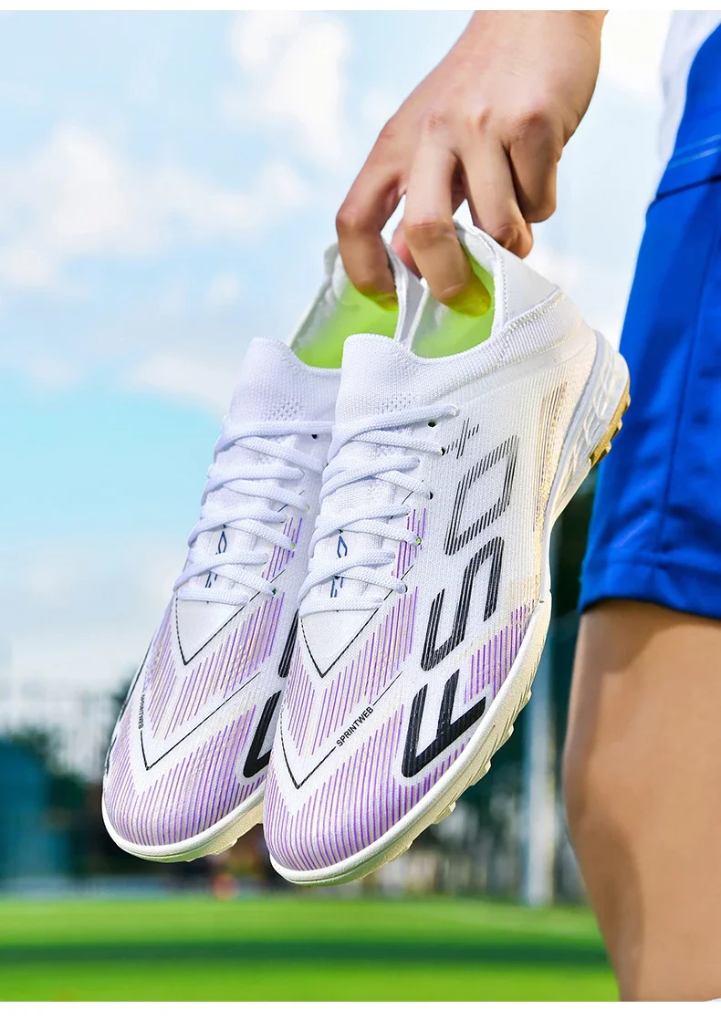 Neue Herren-Fußballschuhe, beliebte Fußballschuhe, rutschfeste Spielschuhe für Rasenplätze, hochwertige Sneaker, Hallenfußballschuhe, hohe Modelle für den Außenbereich. – Detail 13