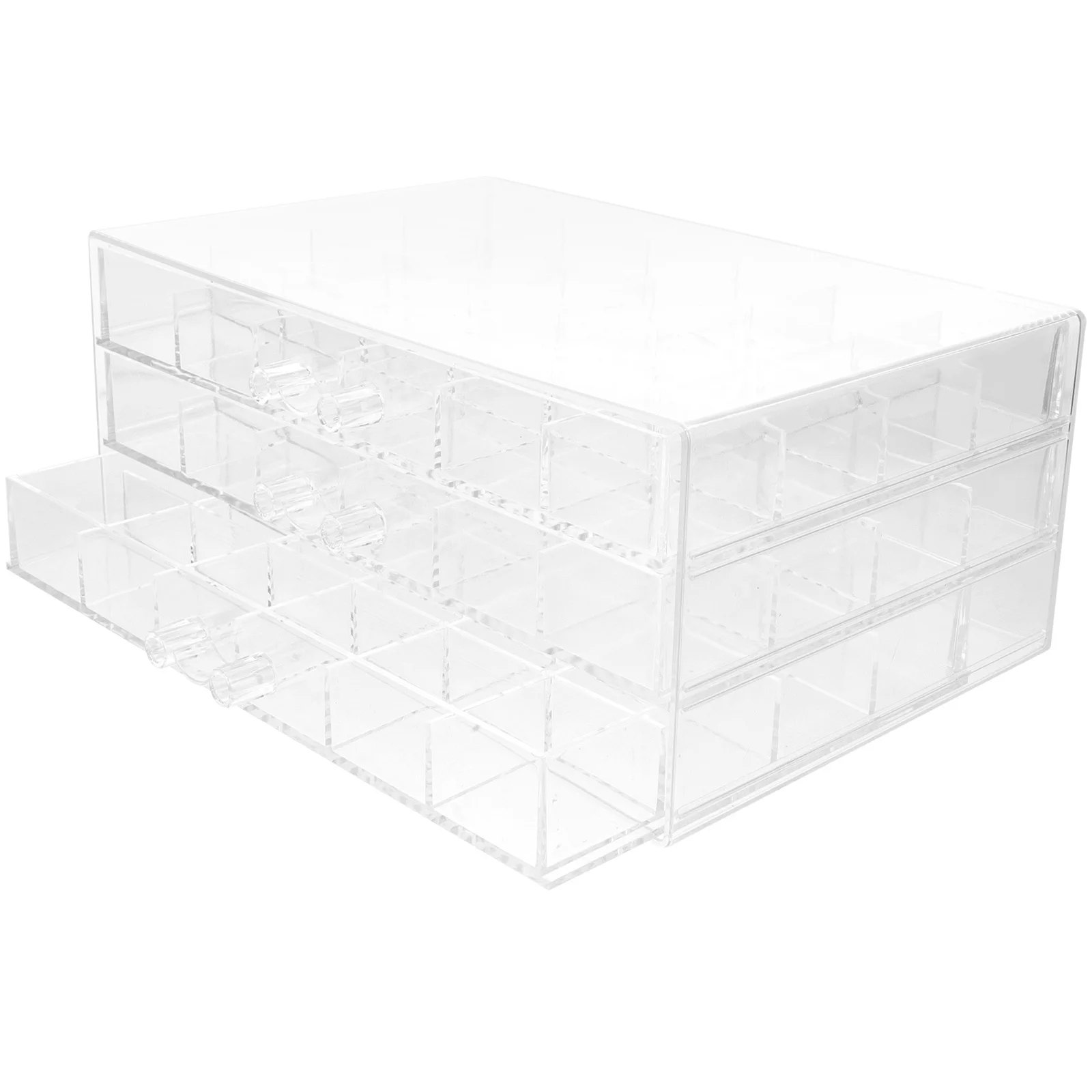 صندوق تخزين مجوهرات متعدد الطبقات مع أدراج شفافة منظم متعدد المشدات للأقراط وحامل تخزين الخرز