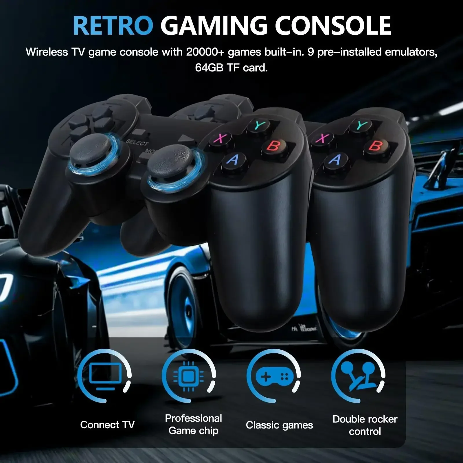 M8 Video Game Consoles 4K HD Output Retro Game Stick 20000+ Classic Games 23+ Emulators 2.4G Double Wireless Controller For Kids
