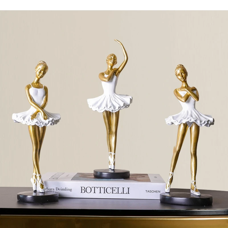 

Resin Crafts Simulated Characters Drip and Search Ballet Dancer Girl Golden Decorative Ornaments Home Decoration