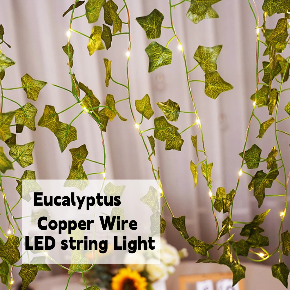 2M 5M 10M Esdoornblad LED Light String 5V USB/Batterij Groen Rode Bladeren Kerst Bruiloft Thuis Feestdecoratie Fairy Light