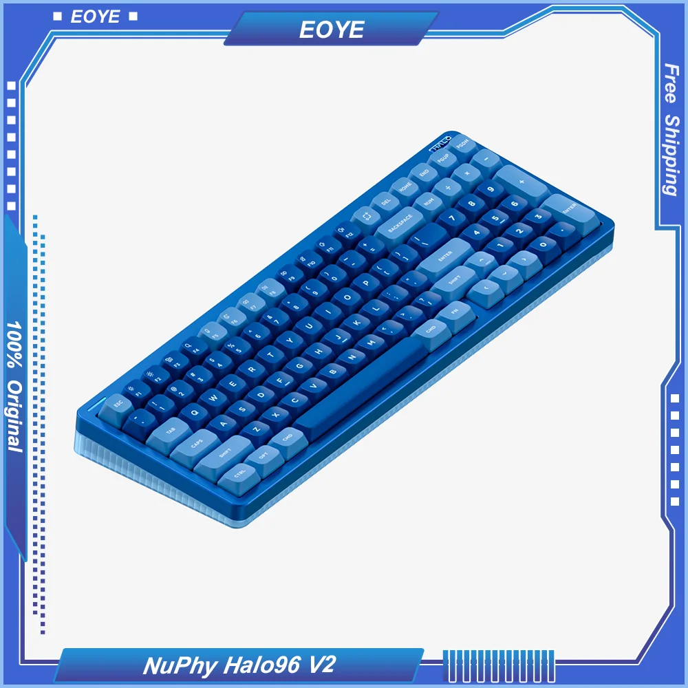 NuPhy Halo96 V2 Customized Mechanical Keyboard 98 Layout 99 Key Gasket Wireless Bluetooth Tri-Mode Office Gaming Support AMK VIA