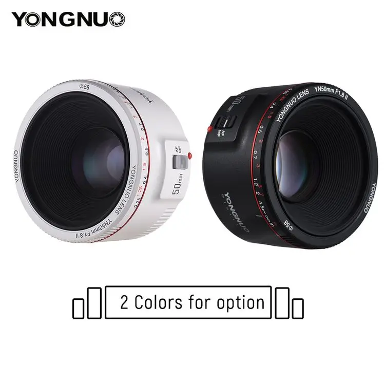 YONGNUO-lente de cámara de enfoque automático YN50mm F1.8 II, objetivo estándar Prime de gran apertura para cámaras Canon EOS 70D 5D2 5D3 600D DSLR