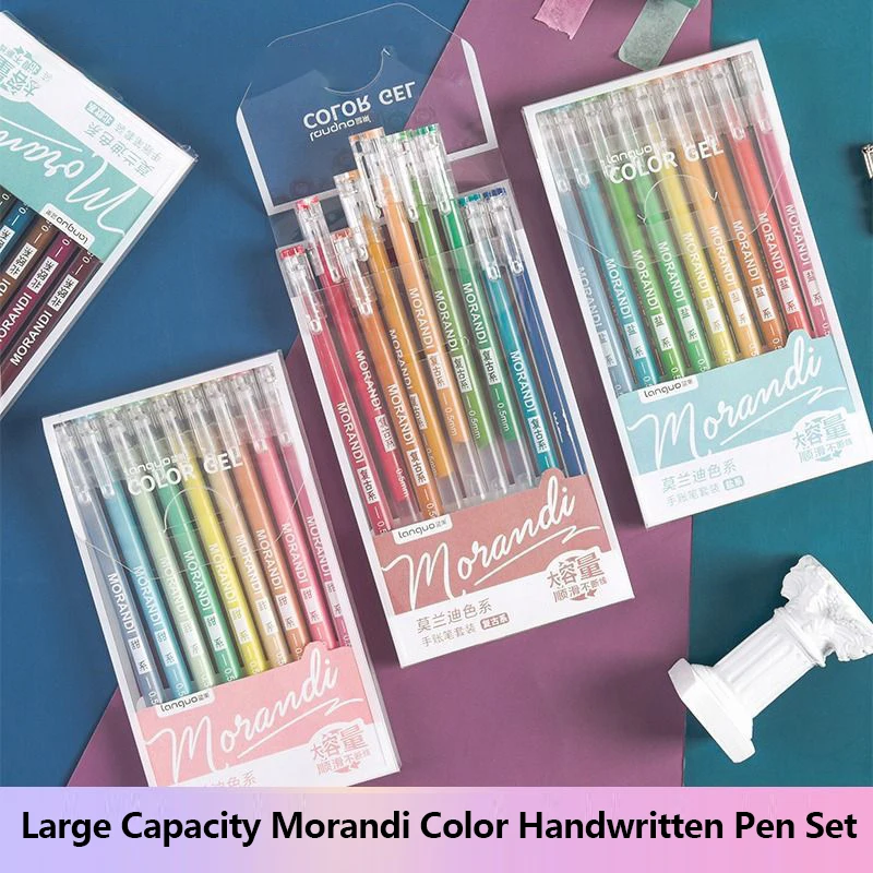 6/9Pcs Student Coloring Drawing Doodling Art Markers Pen Scrapbook Painting DIY Morandi Gel Pen Set Ballpoint Office Supplies