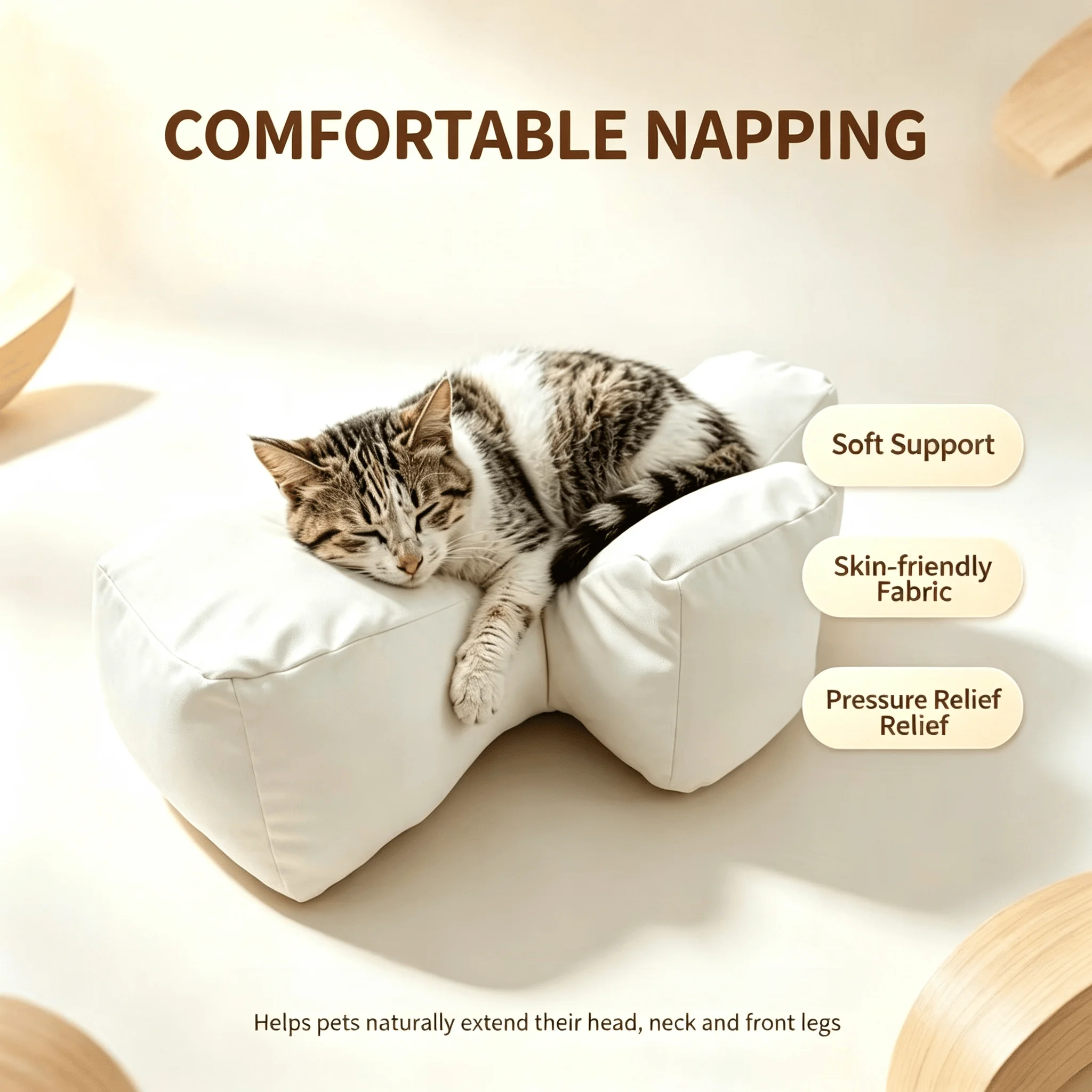 Pet Lying Pillow Soft Breathable Dog Cat Sleeping Cushion Non‑Slip Pet Rest Pillow For Small Medium Dogs Cats Bed Mat