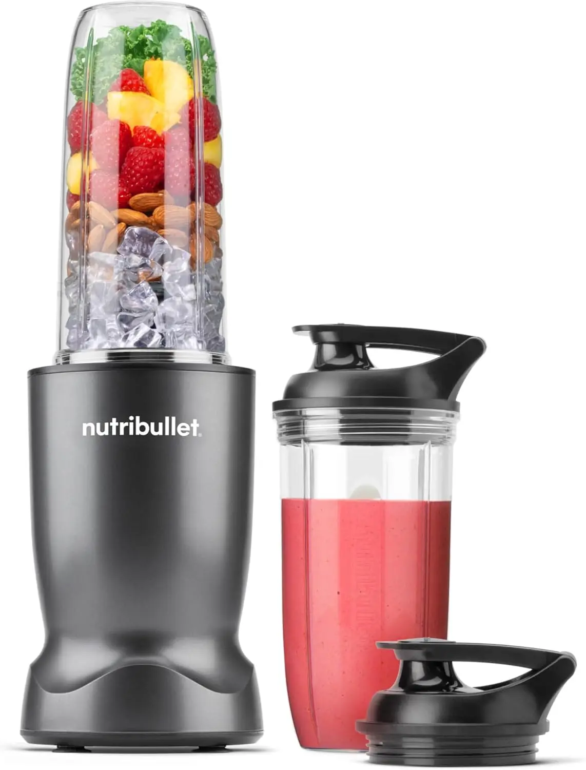 Personal Blender for Shakes, Smoothies, Food Prep, and Frozen Blending, 1000W, Includes 32oz and 24oz Cups with 2 Flip-Top Trave