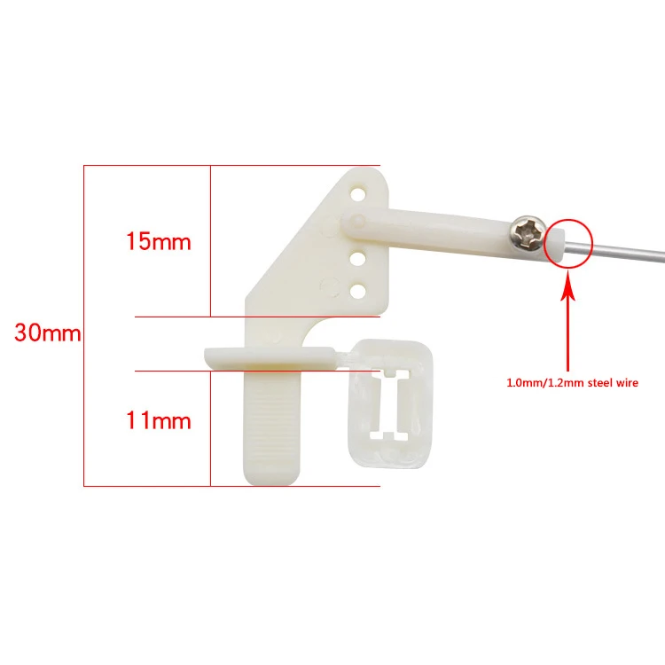 100PCS Four Hole RC Model Fixed Wing Aircraft Adjuster Pull Rod Plastic Nylon Control Horn Clevis Lock Collet Rudder Motor Compo