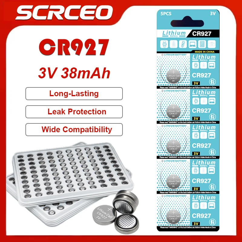 

CR927 Lithium Batteries For Toy Clock Watch Remote Control Laser Light DL927 BR927 BR927-1W CR927-1W 3V Button Coin Cell
