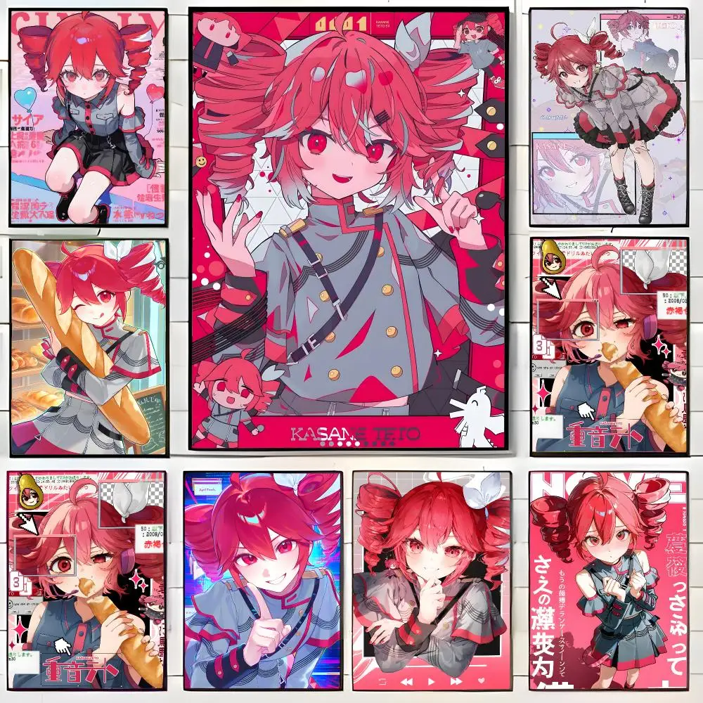 Teto vocaloid virtual singer K-Kasane Teto Poster Wall Art Print Decorative Mural Home Decor Gift Unframed