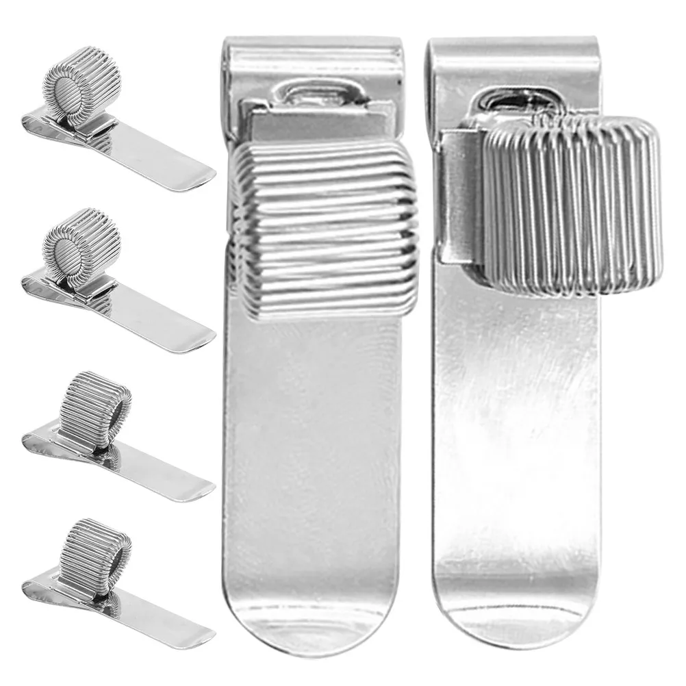 

6Pcs Compact Metal Pen Clip Holder Flexible Spring Mechanism for Notebooks Journals Clipboards Desks Office School Home Use
