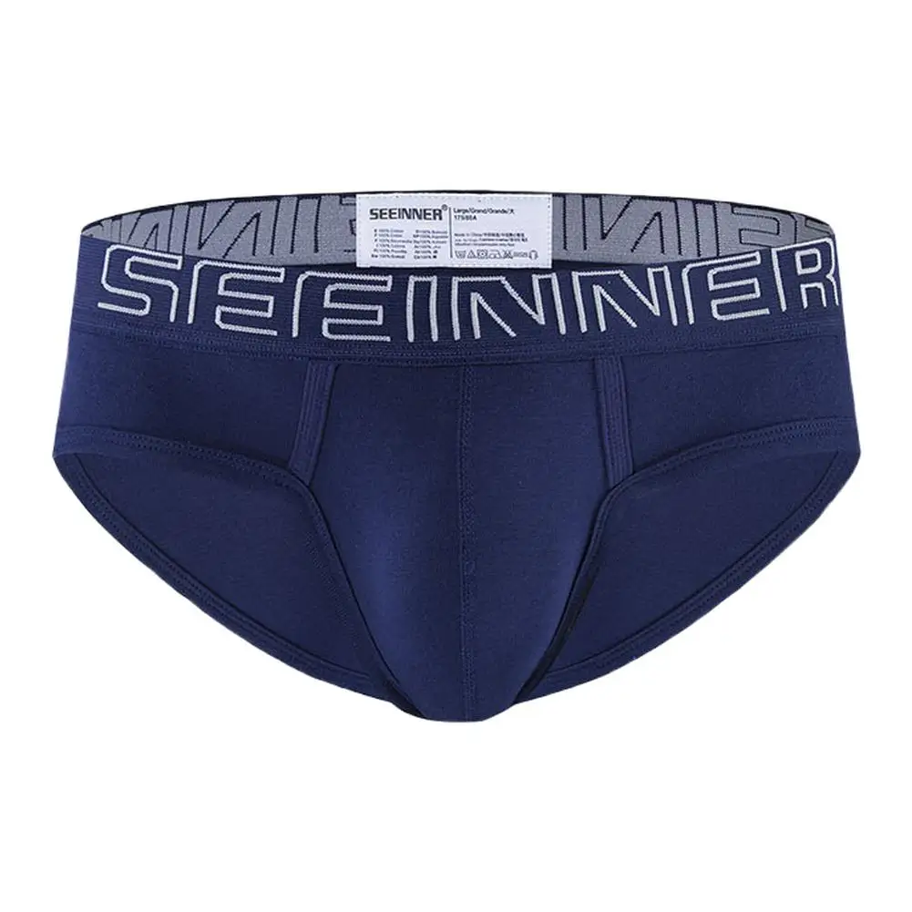 

Casual Solid Color Men Blend Cotton Briefs Underwear Sports Breathable Sweat-absorbing Pouch Panties Lingerie