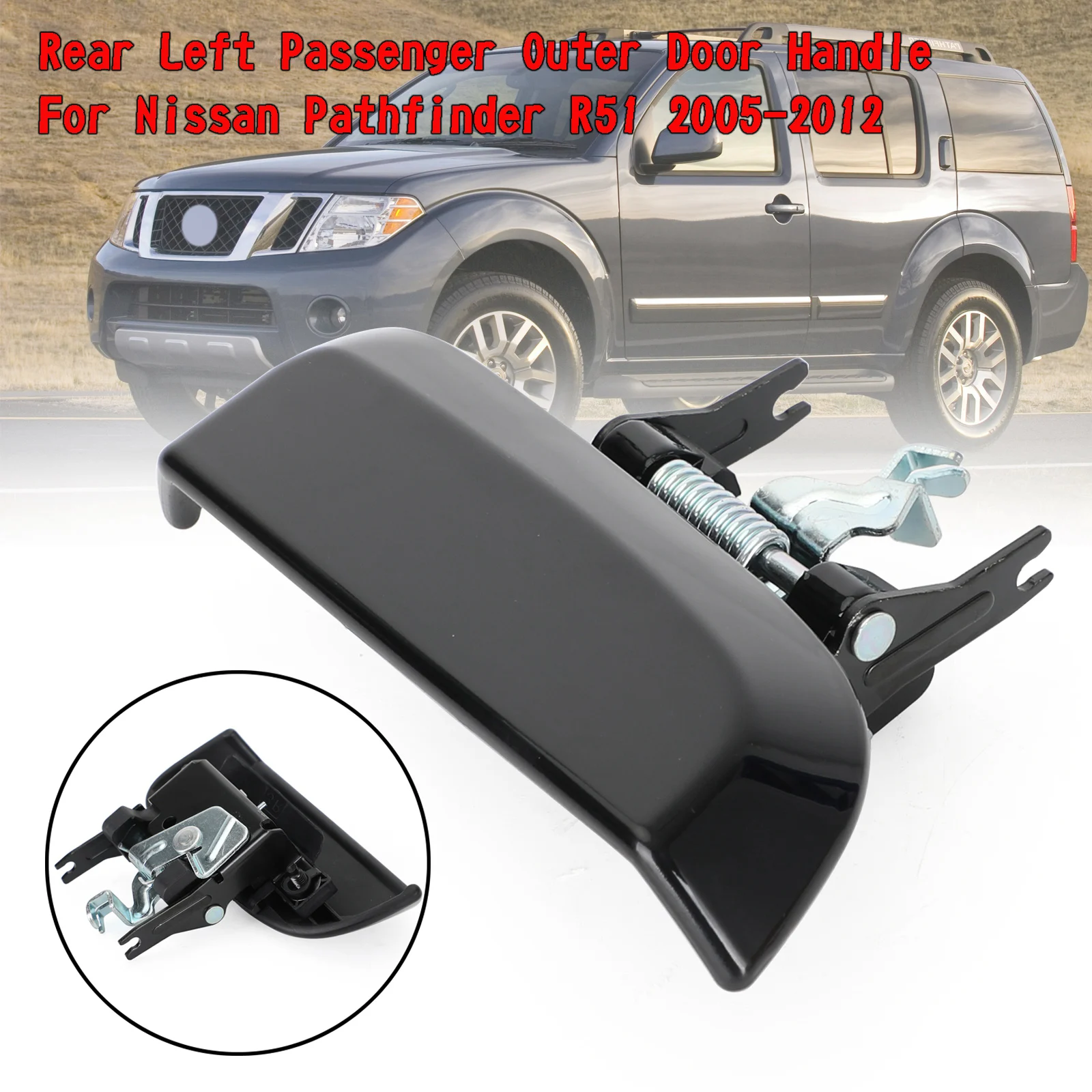 Areyourshop Rear Left+Right Passenger Outer Door Handle For Nissan Pathfinder R51 2005-2012