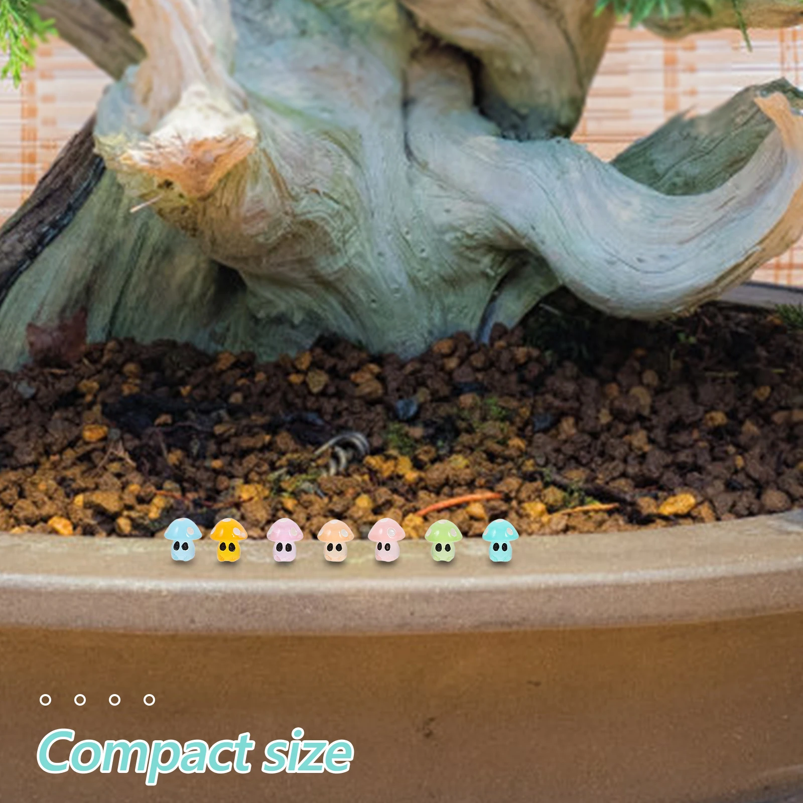 Figurines miniatures en résine, 35 pièces, ornements de champignons qui brillent dans la nuit, pour décoration de jardin, artisanat, Micro paysage, bonsaï