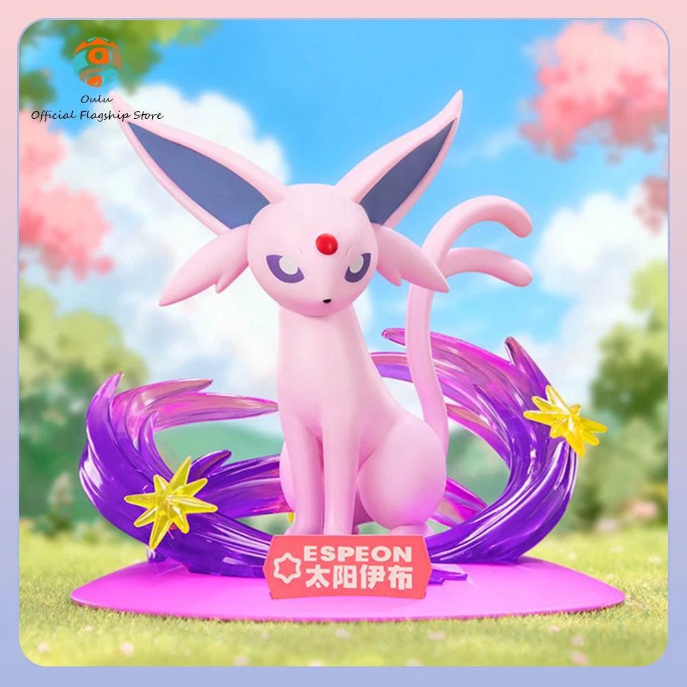 

New Genuine Eevee Anime Figures Eevee Sitting Pose Decoration Gift Toys Umbreon Scene Leafeon Anime Figures Espeon Model Statue