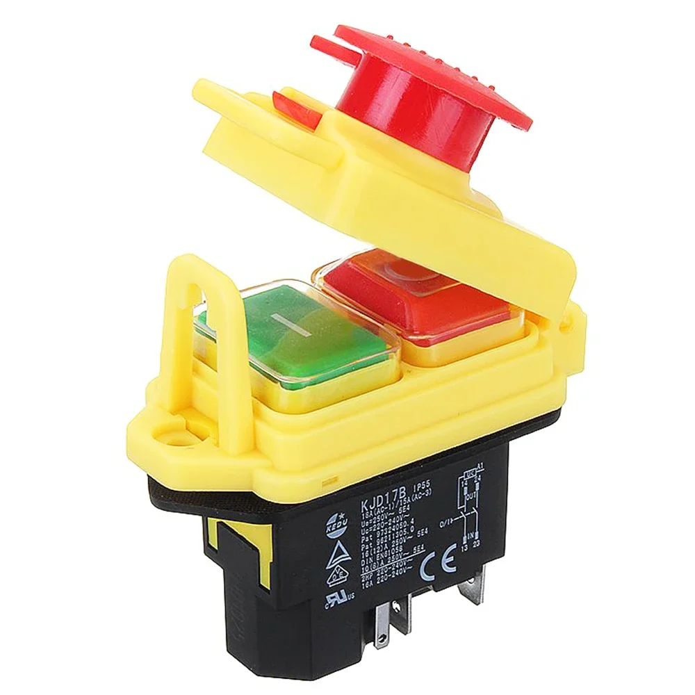 KEDU Waterproof Electromagnetic Pushbutton Switches 5Pins KJD17B/120V KJD17B 220V 2HP Safety Emergency Stop Push Button Switch