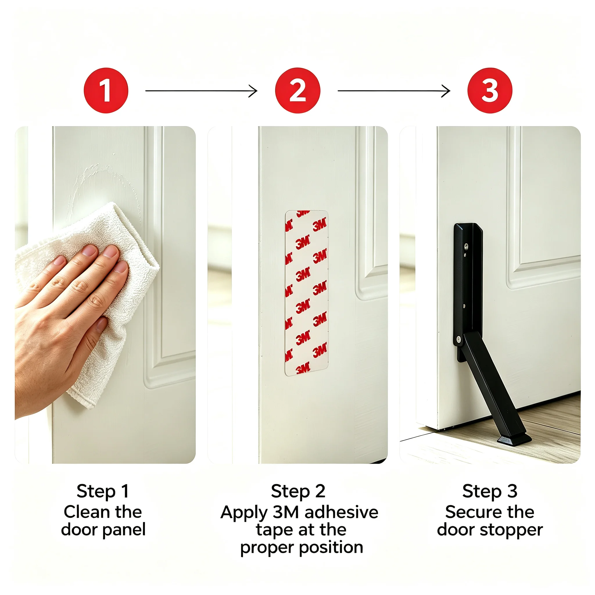 Heavy-Duty Metal Door Stopper, High Hardness Anti-Collision Windproof Door Blocker, Safety Door Gap Stop for Household Daily Use