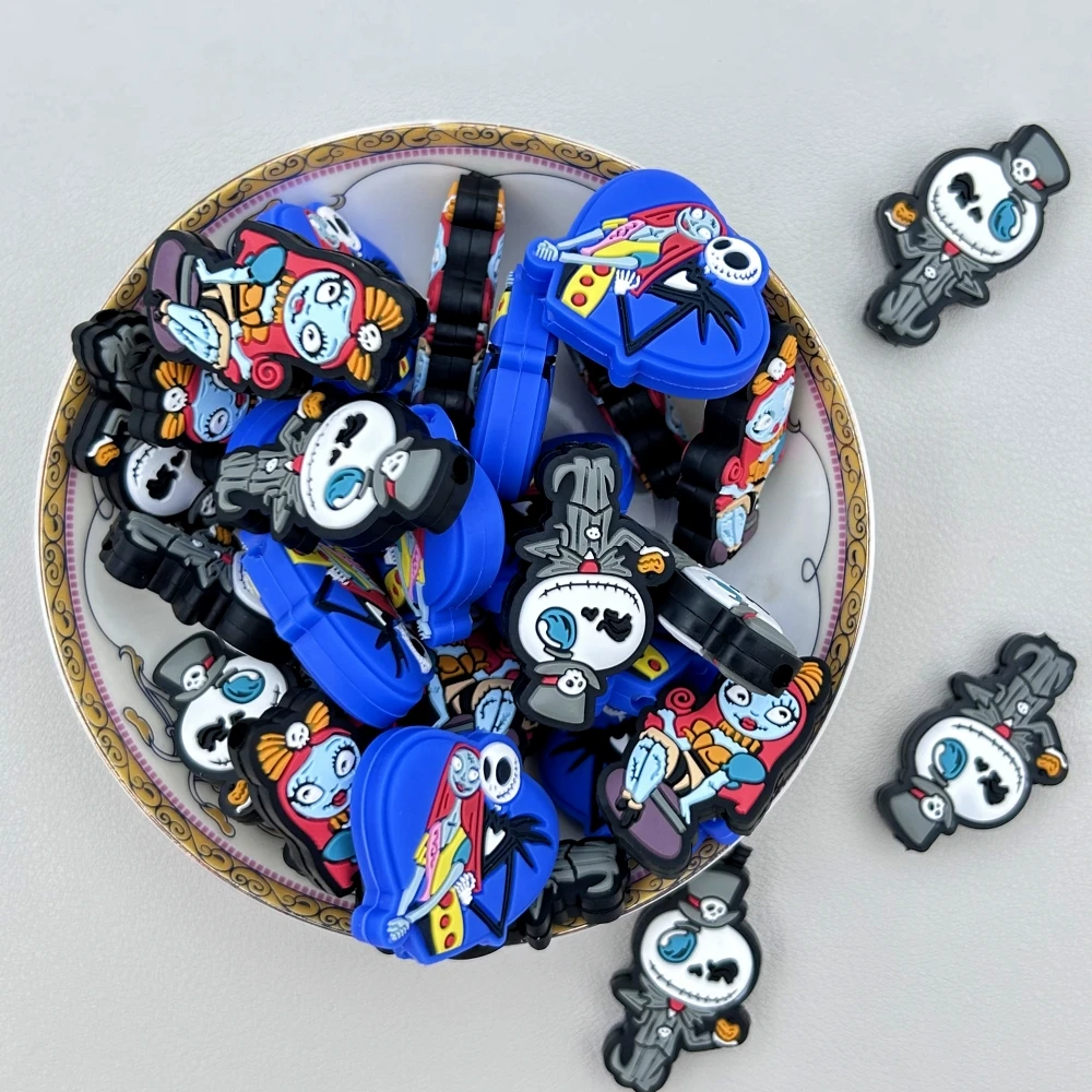 10PC Baby Silicone Bead Terror Zombies Bead Teethe Baby DIY String Pen Bead Nipple Chains Jewelry Accessories Teethe Kawai Gifts
