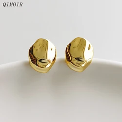 Irregular Metal Cute Earrings For Women Small Size Copper Fashion Trendy Jewelry New Designer Fancy Accessories Party Gift C1382