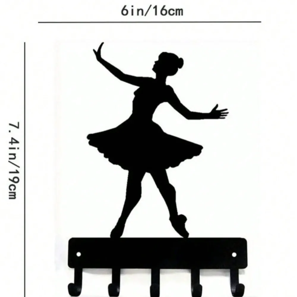 قطعة واحدة من خطاف تزيين المنزل من راقصة الباليه، خطاف تخزين معدني متعدد الوظائف مثبت على الحائط، مناسب لمدخل غرفة نوم المطبخ