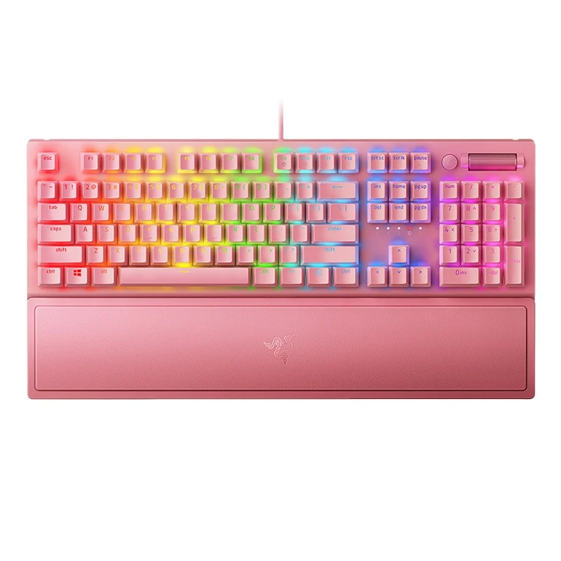 

Black Widow Spider V3 Powder Crystal Pink Gaming Gaming RGB Backlit USB Wired Mechanical Keyboard