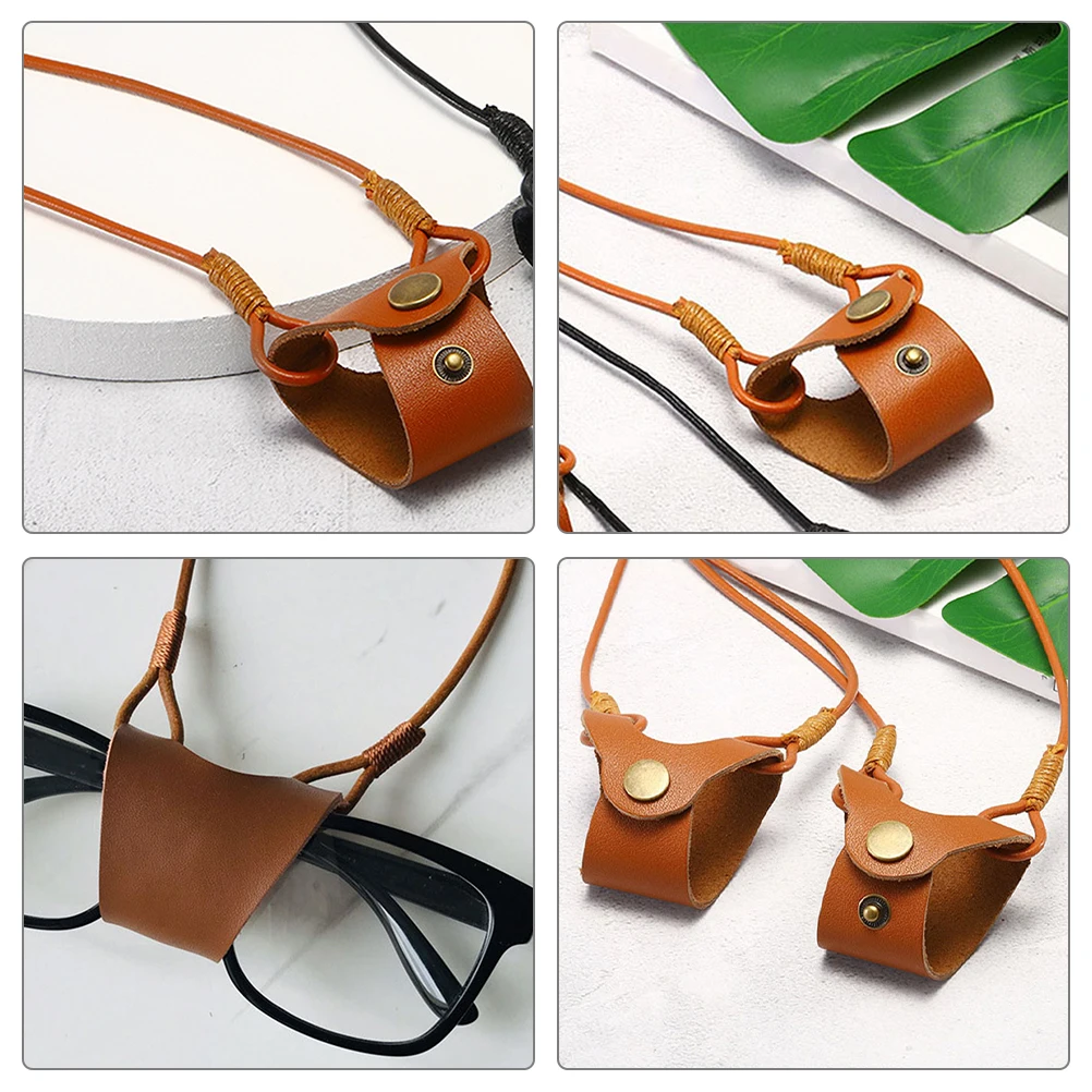 Glasses Rope Eyeglass Chain for Women Stylish Cotton Lanyards Strap Brown Single Button Sunglasses Holder Practical Functional