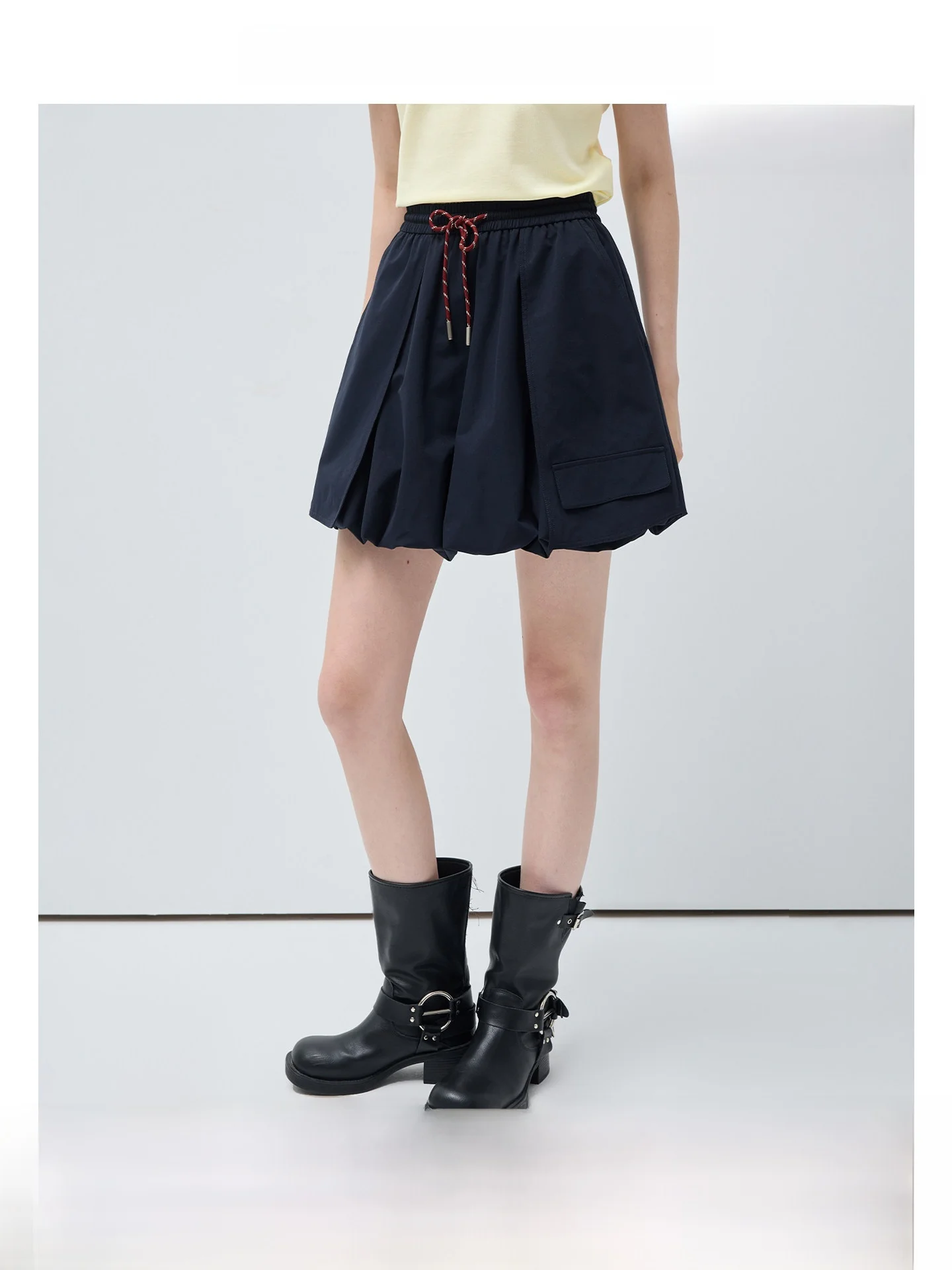 

Юбка VEGA CHANG весна 2026: элегантная, с регулируемым шнурком, высокой талией, для офиса и повседневной носки, женская