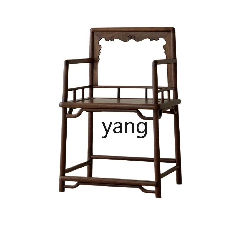 

Tgf black walnut rose chair Ming style guest leisure chair New Song style space tea chair