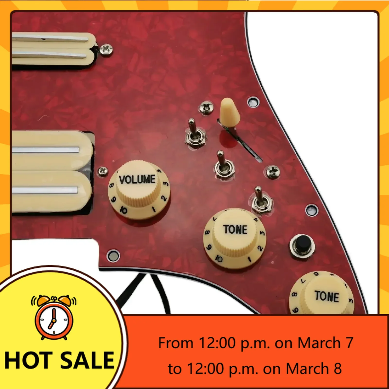

Q-X Music Store-HSS Alnico V Humbucker Pickup Prewired Pickguard Pickups Guitar Wiring Harness Push-Pull Single Cut Set