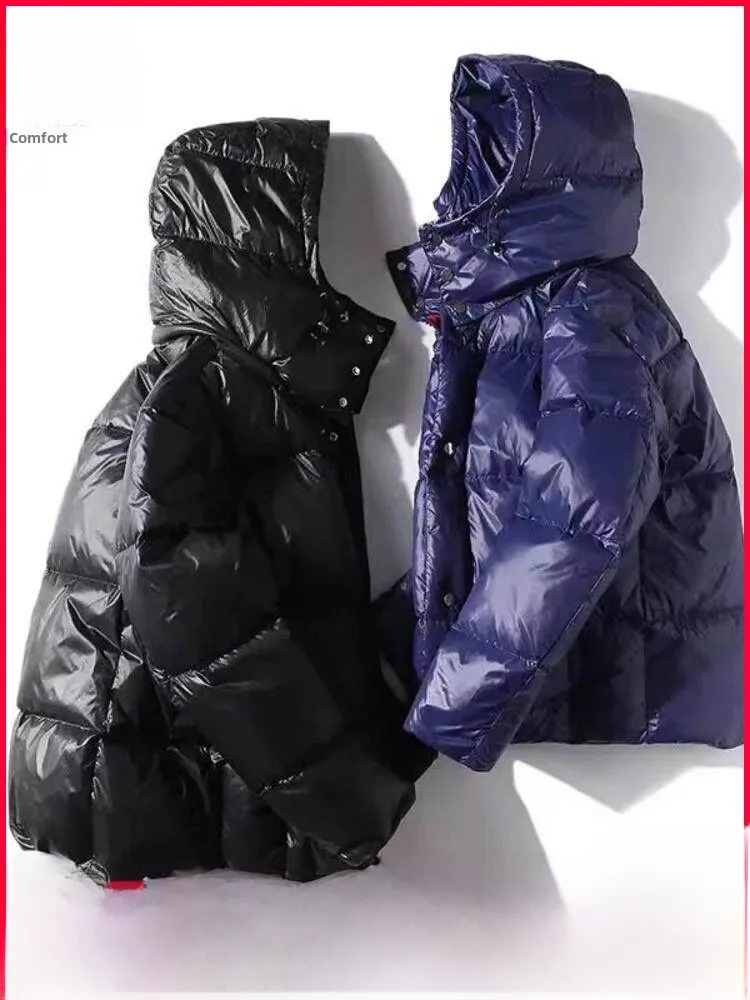 

Warmth Guaranteed! Men's Winter Outdoor Commute Oversized Hooded down Jaet 90% Du down Glossy Surface Windproof Design
