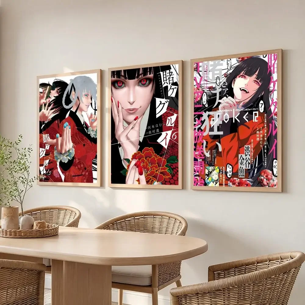 anime Kakegurui-Compulsive Gambler Poster Poster HD Frameless Creamy Style Home Decor Wall Art for Living Room Bedroom Gift