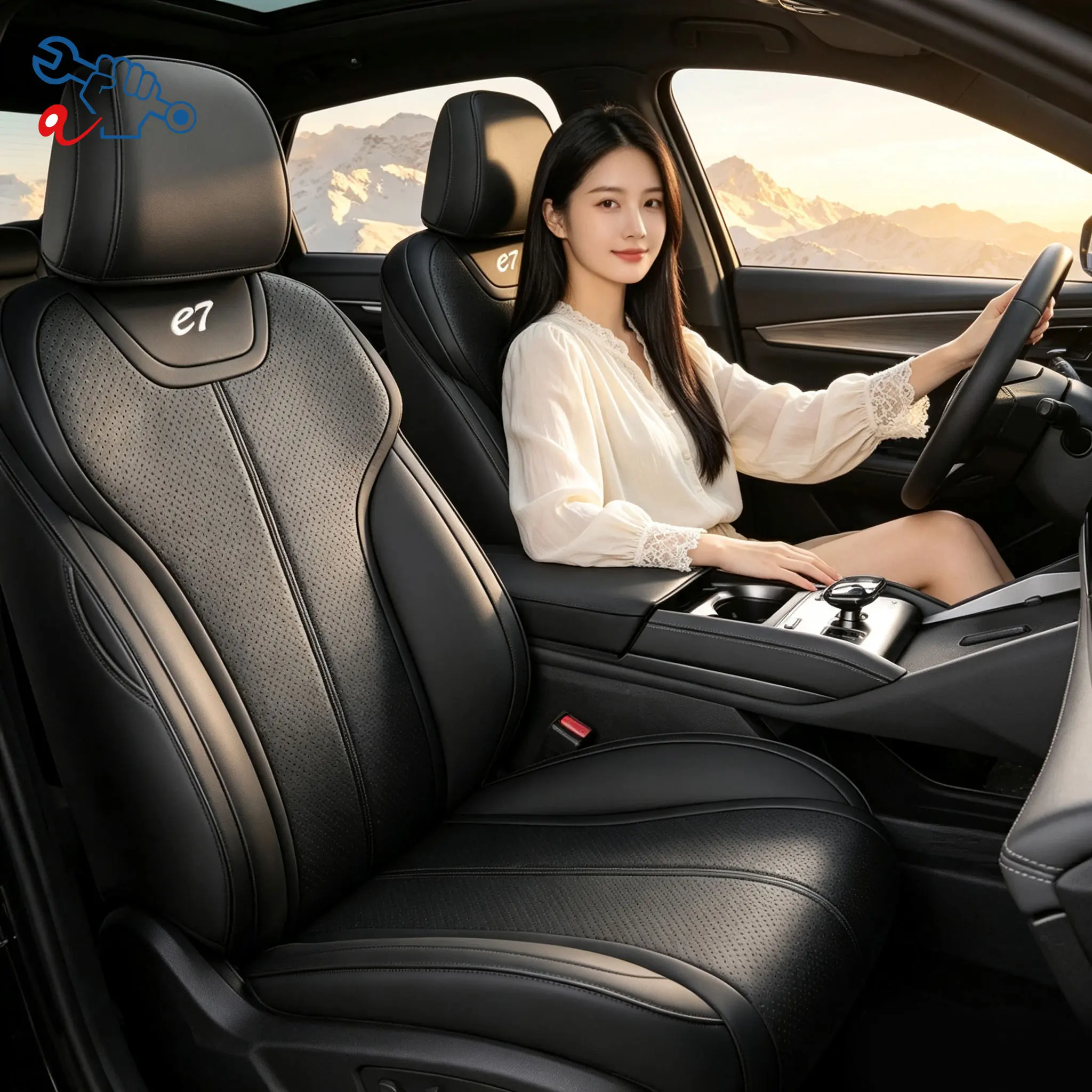 Left-Drive Car Seat Cover For BYD e7 EV 2024-2025 Full Surround Protective Covers All Season Seat Cushion Custom Fit Automobile