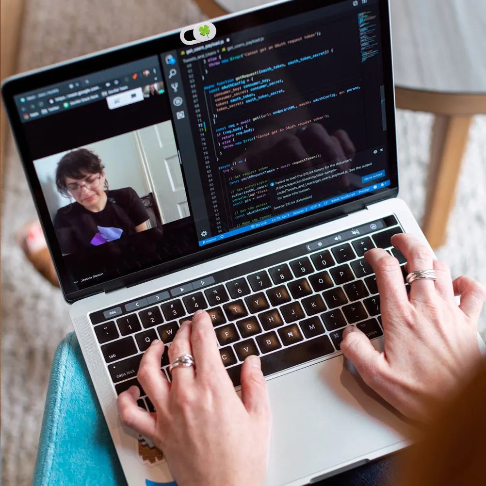 6 pçs privacidade proteger capa ultra fino slide portátil cobre trevo de quatro folhas padrão web lente escudo