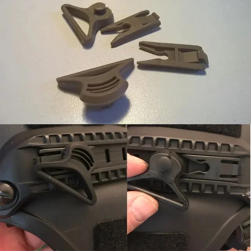 Tactical NVG Rotating Clamp Helmet Rail Adapters Universal Nylon Fast Goggles Rail Swivel Clips Set Adapter Helmet Accessories