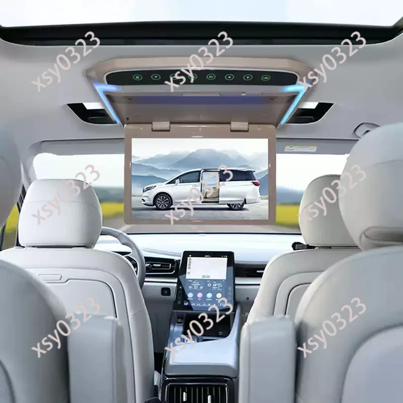 Car Roof Mount HD Monitor MP5 Player HDMI Phone Mirroring for Van Rear Seat Entertainment