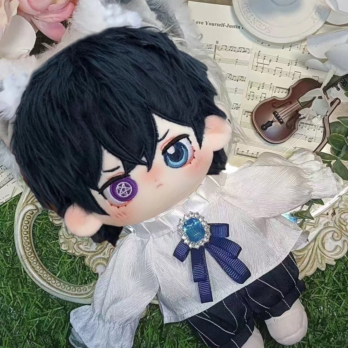 Anime Black Butler Ciel Phantomhive 20CM Cotton Dolls for Kids Adult Collectible Dress-up Puppet Toy DIY Costume Cos Figure Gift