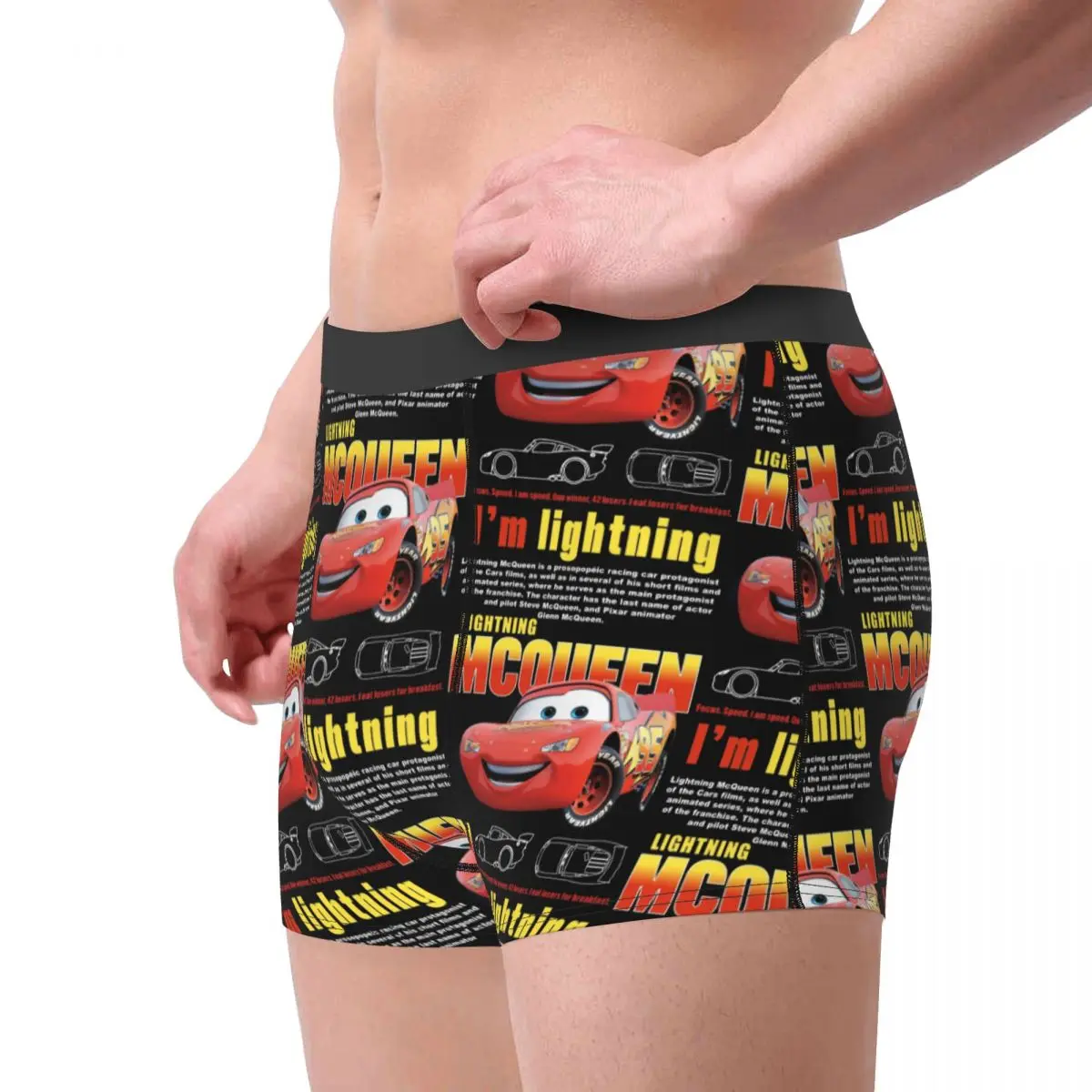 Lightning Mcqueen Cars Galaxy Men Long Underwear Boxer Shorts Panties Sexy Mid Waist Underpants for Male S-XXL